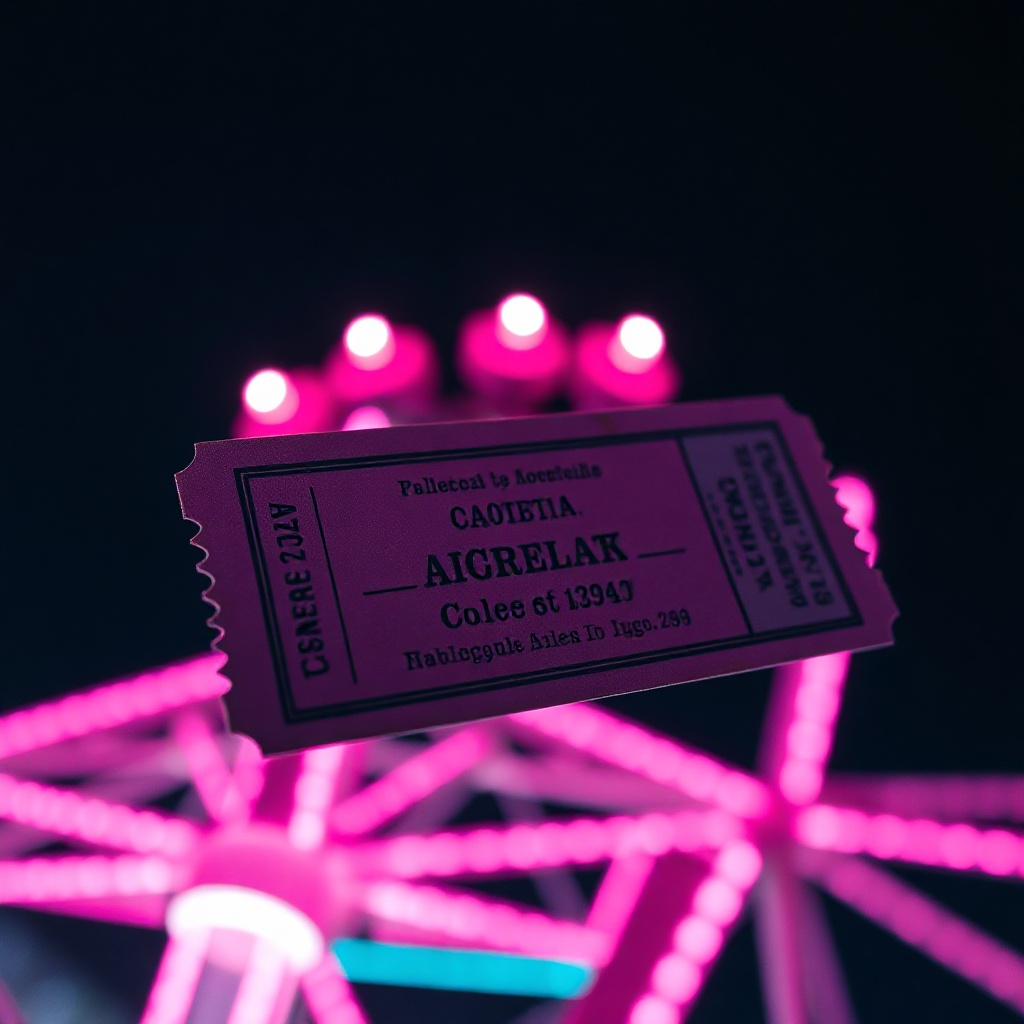 Vintage theme park ticket aesthetic